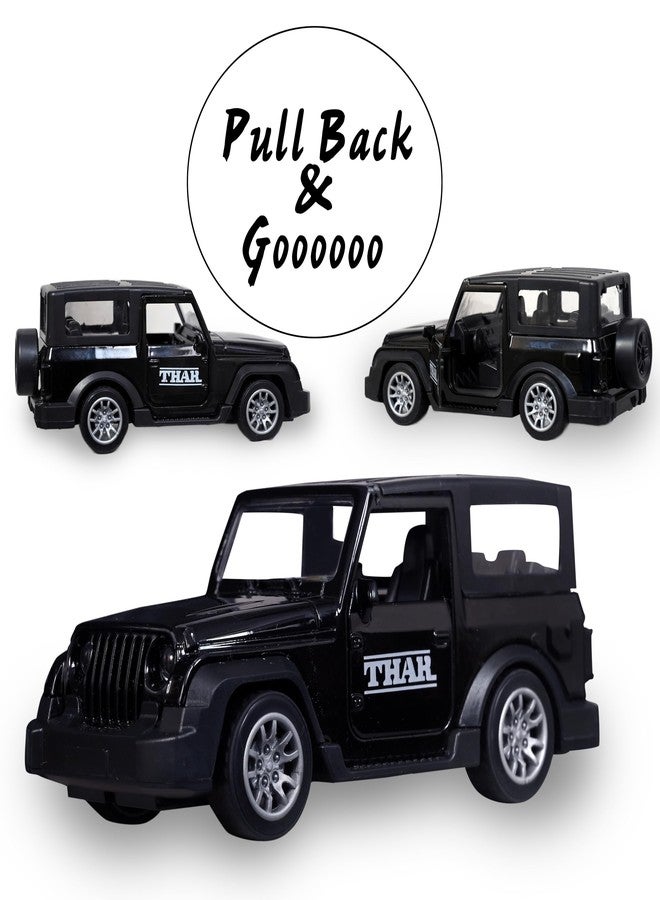 TEC TAVAKKAL Diecast 1:36 Thar Toy Car Metal Body Openable Doors, Bonnet & Boot Pull-Back Action for Kids Diecast Model with Light Music Multi Colour - Image 2